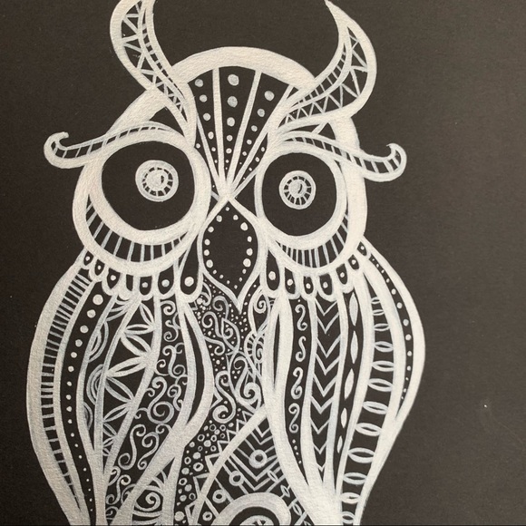 Lovely Star Original Owl Painting - Picture 7 of 10